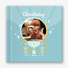 Template for a children's photo book of a child's baptism