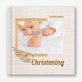 Photo book template for the baptism of a child